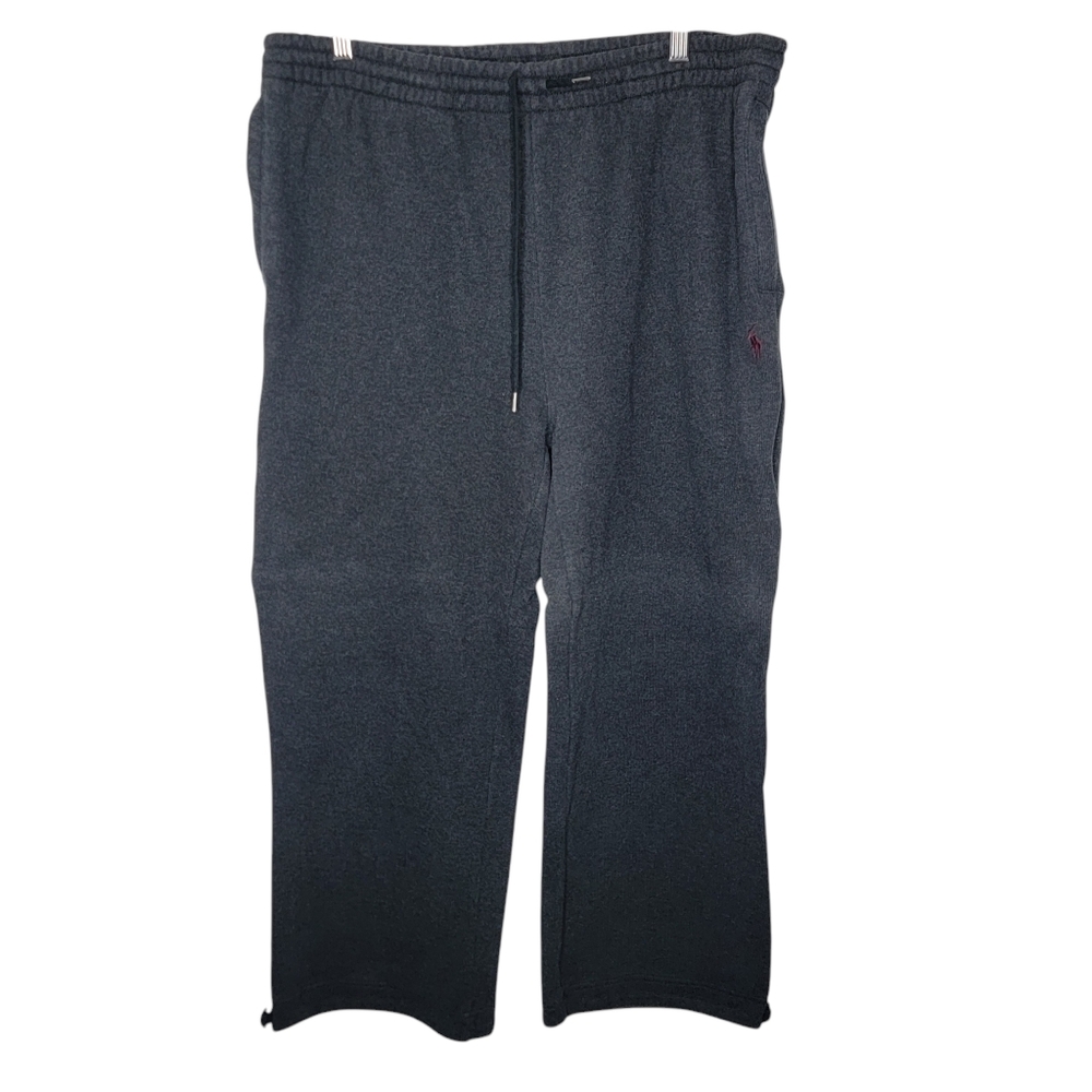 Polo Ralph Lauren Vintage Dark Gray Fleece Jogger‎ Sweatpants Men's Size Large L